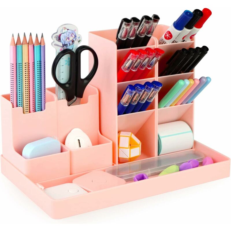 Desk Organizer, 5 Pieces Multifunctional Desk Pen Holder, Plastic Desk Storage Organizer For Kids For Stationery, - Image 1