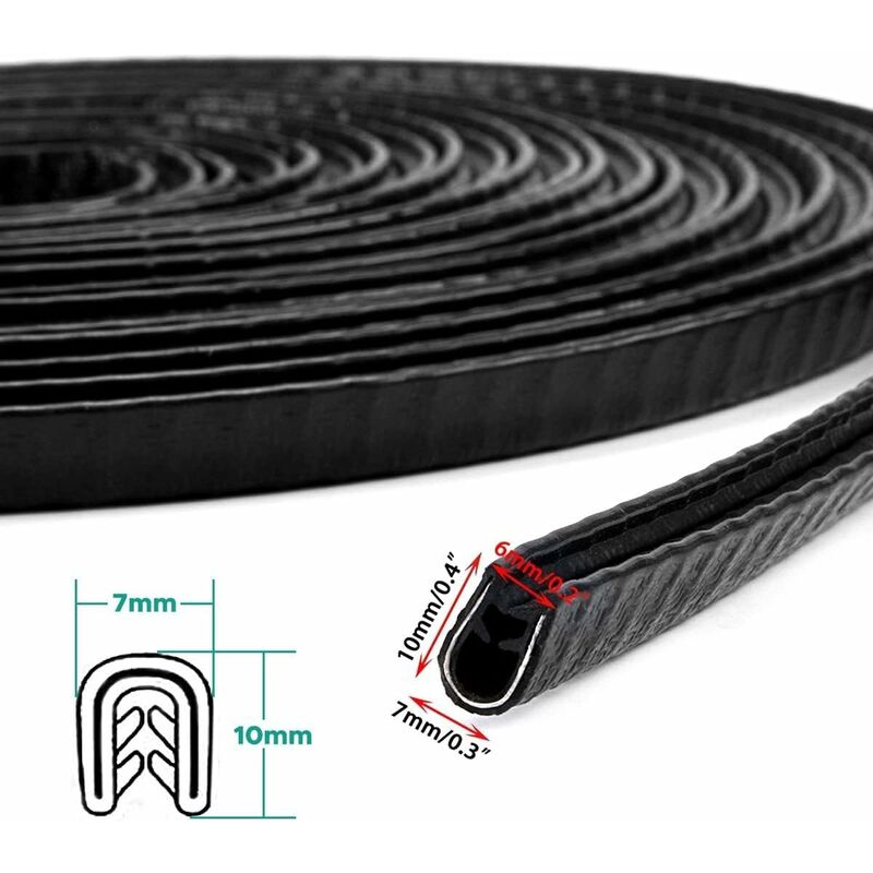 Car Door Edge Guards 4M Car Bumper Protector Rubber And Metal U Shape Door Edge Guard Strip Cars Boat - Image 3