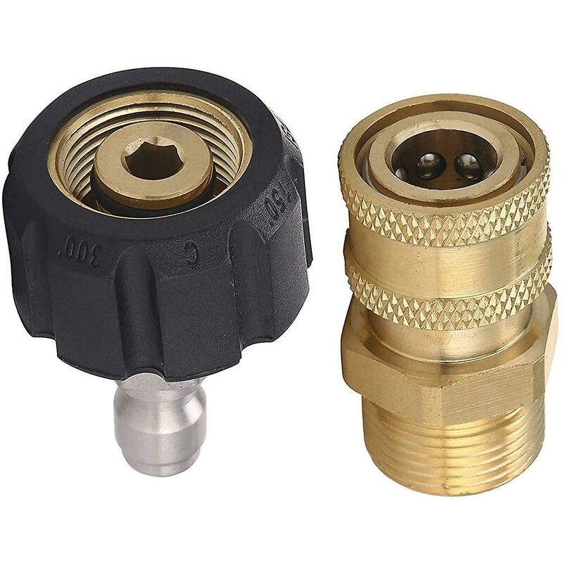 Pressure Washer Adapter Set M22 To 1/4 Inch Quick Connect Kit, M22 14Mm To 1/4 Inch Quick Connect Kit - Image 1