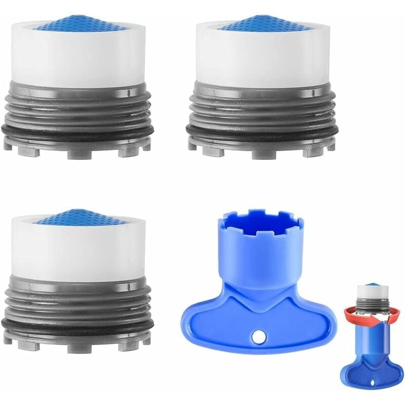 Faucet Aerator M18.5, 3 pcs Insert Nozzle Kitchen Faucet External Thread, Water Saver For Faucet With 1 Faucet Wrench, - Image 1