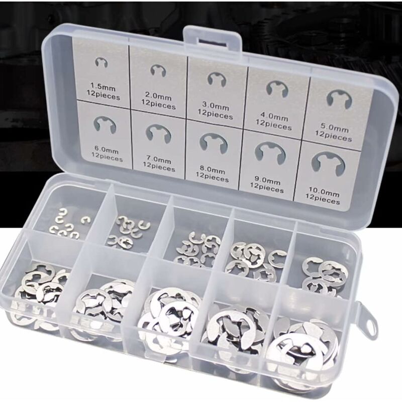 120 pcs 10 Different Sizes Stainless Steel Lock Washers With Box For Wave Groove Machine Automotive Application (Silver) - Image 3