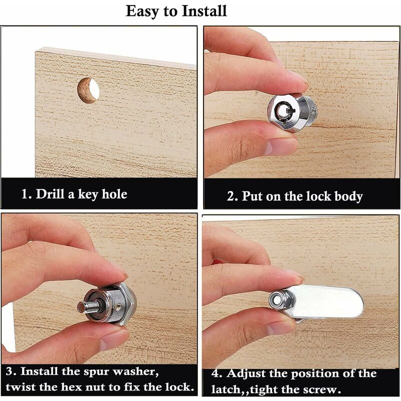 Thread Tubular Cam Lock, Cylinder Lock Security Lock For Barrel Mailbox For Door, Drawer, Cupboard, Mailbox With Alike - Image 4