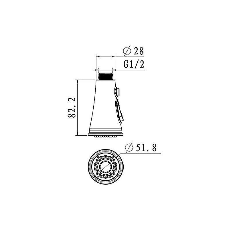 Kitchen Faucets Shower Head Replacement Head For Mixer Tap, Shower Head Shower Head 2 Jets Chrome Kitchen Sink Faucet - Image 3