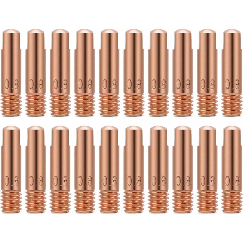 Mig Contact Nozzle, Welding Contact Tips, 20 pcs Copper Contact Tip For 15Ak Mig Welding Torch Consumables(0.8) - Image 1