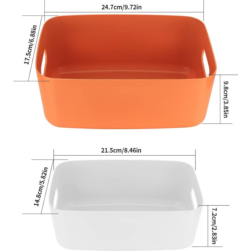 6 Pieces Plastic Storage Basket With Handles, Small Storage Box Organizer For Bathroom, Kitchen, Bedroom, Cosmetics, - Image 2