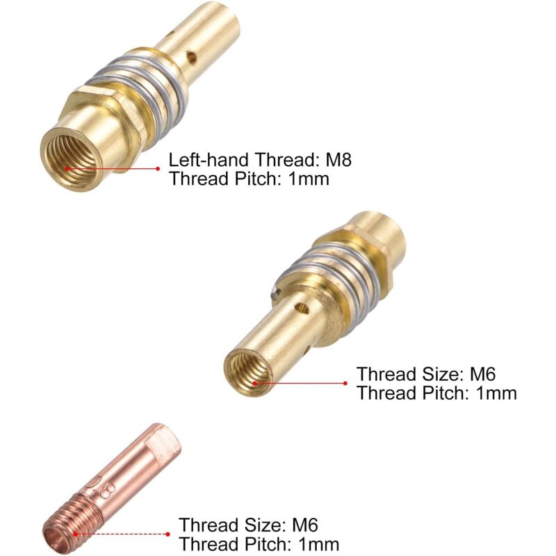 Melt Inert Gas (Mig) Welding Torch Accessory Kit 0.8Mm Conductive Contact Tip Nozzle Connection Bar 15Ak Consumables, - Image 2