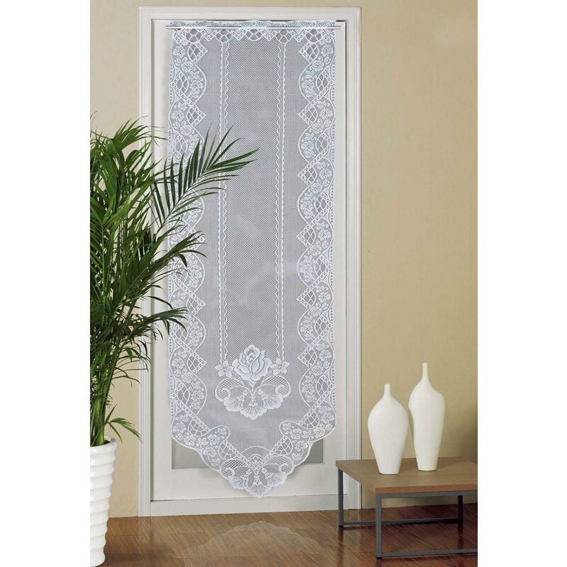 Lace Door Curtain, 60Cm X 180Cm Semi Sheer Window Voile Curtains, Embroidered Curtain For Home Decor Living ROom, - Image 1