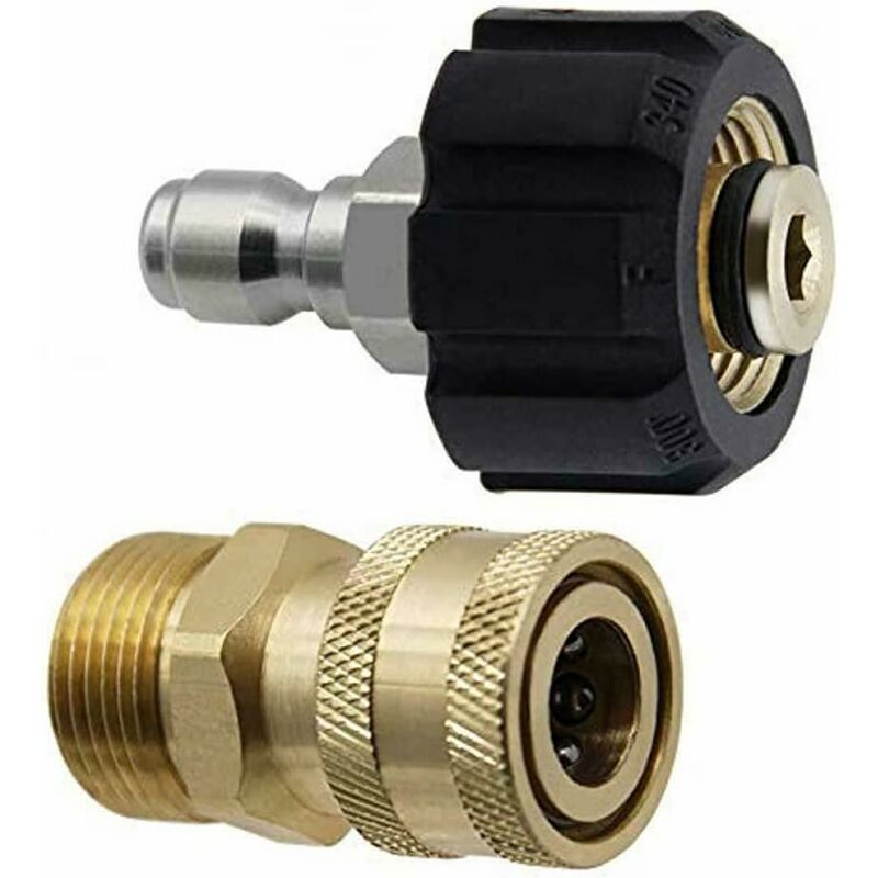 M22-14 Pressure Washer Adapter Set, 3/8 Quick Connect Swivel Adapters, Male High Pressure Water Gun, Garden Hose - Image 1