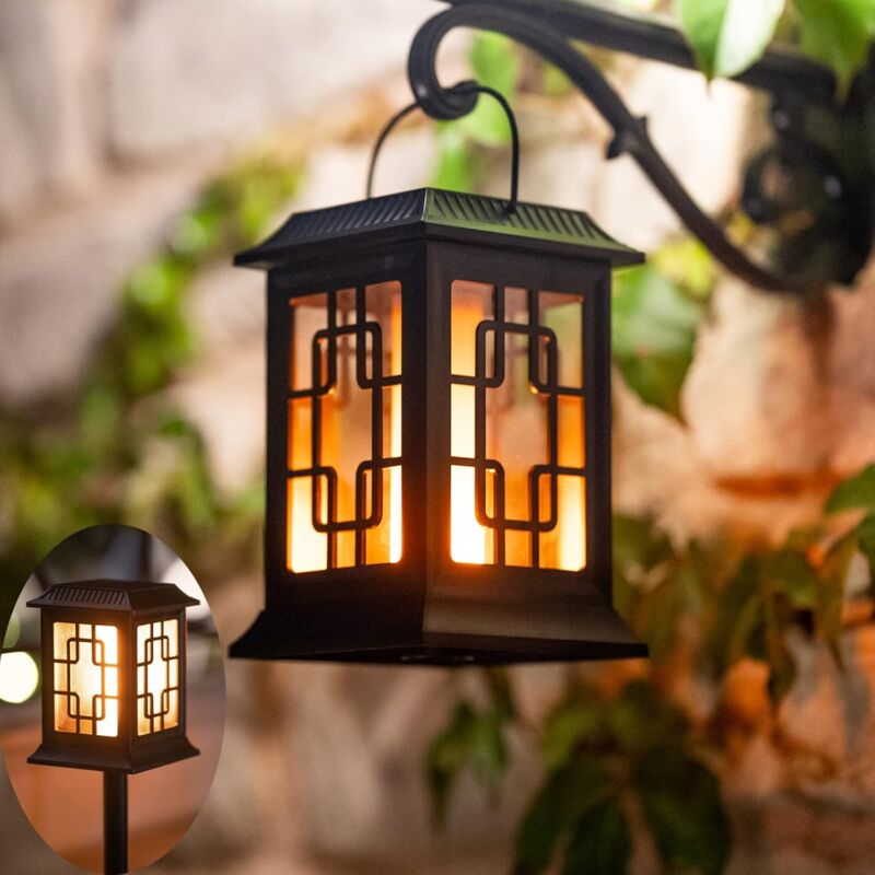 Outdoor Solar Light, Outdoor Solar Lantern Garden, Solar Lantern Two Working Modes Flashing/Warm Solar Torch Garden For - Image 1