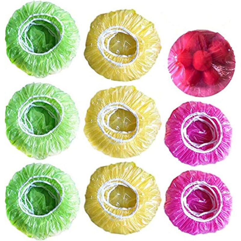 60 Pieces Food Bowl Covers Colorful Food Cover Reusable Elastic Storage Plastic Bowl Covers Dish Plate Covers For - Image 1