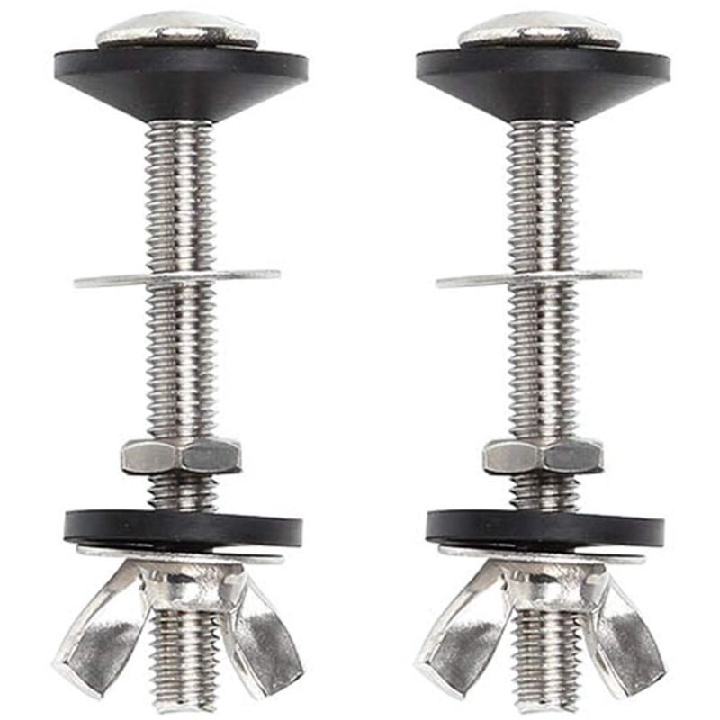 Toilet Bolt Tank To Bowl Bolt Kit, 2 pcs Screw Cassette Kit, Universal Stainless Steel Toilet Fixing, Easy To Install - Image 1