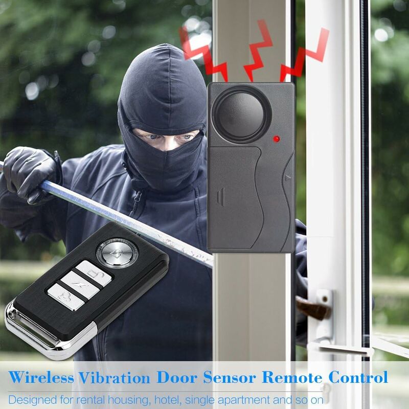 Wireless Vibration Alarm, Anti-Theft For Bicycle/Motorcycle/Car/Vehicles/Door/Window, 110Db Sound (Remote Control - Image 3