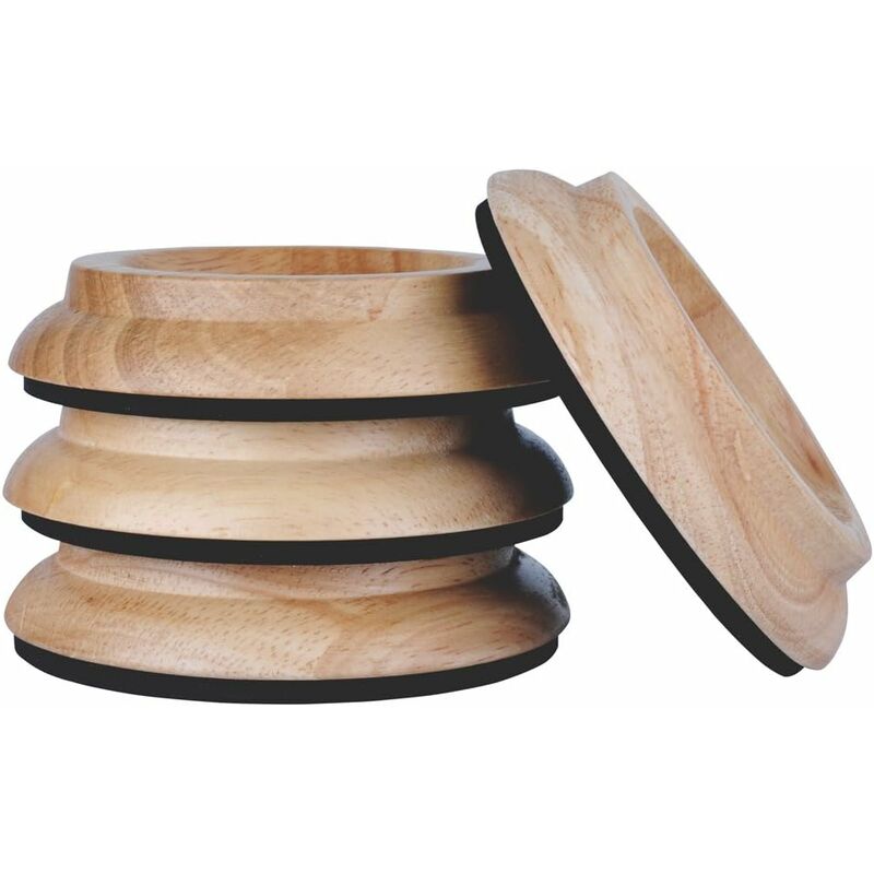4 pcs Set Hardwood Cups - Furniture Leg Protector Pads Natural Oak. - Image 1