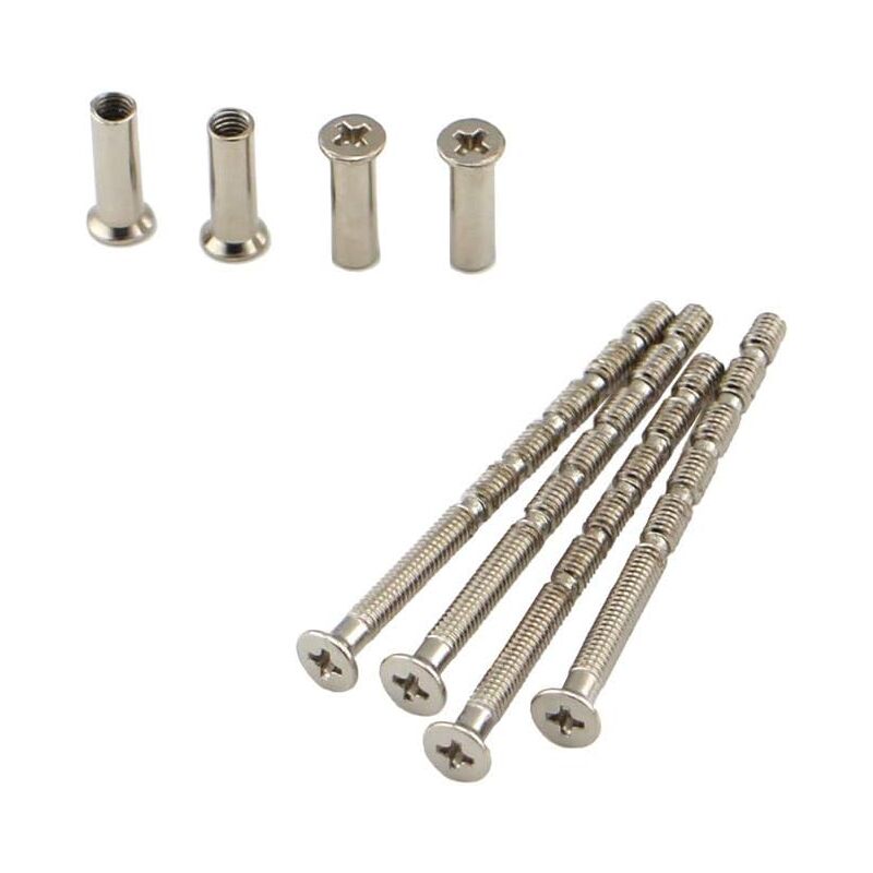 4 Universal M4 Bolts And Sleeves For Door Handle ROsettes, Nickel - Image 1