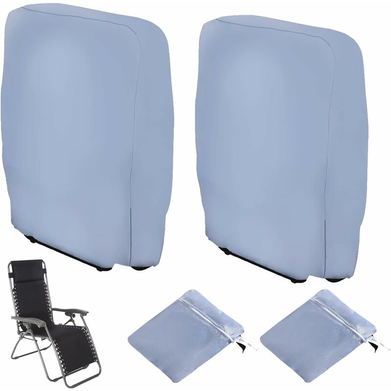 2 pcs Folding Sun Lounger Cover, Windproof Anti-Uv Waterproof Folding Garden Chair Covers, Garden Sun Lounger Cover, - Image 1