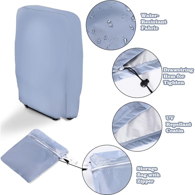 2 pcs Folding Sun Lounger Cover, Windproof Anti-Uv Waterproof Folding Garden Chair Covers, Garden Sun Lounger Cover, - Image 2