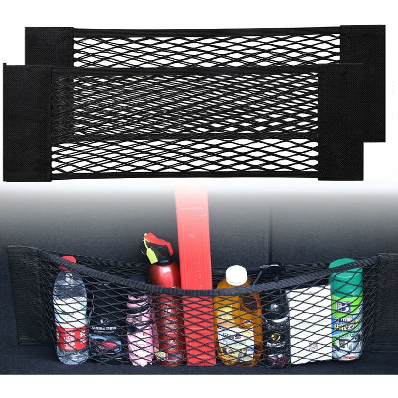 [2 Pack] Car Trunk Net, Trunk Storage Net, Large Size 80 X 25 Cm, Bottles, Groceries, Storage Add On Organizers For Car - Image 1