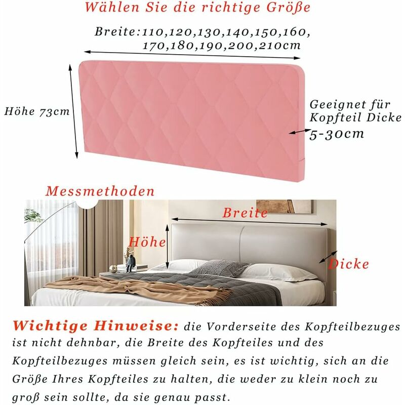 Headboard Cover, Bed Head Cover Protector Decorative Slipcover Bedroom Thickened Soft Pack Dustproof Stretch - Image 3