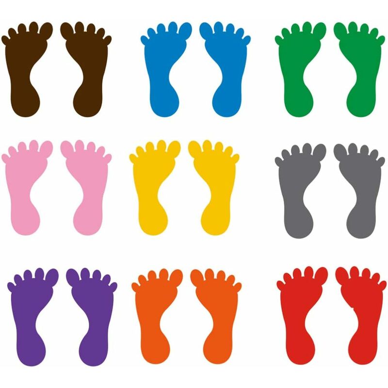 9 Pairs Footprint Stickers For Floor, Wall, Stairs To Guide Directions - Image 3