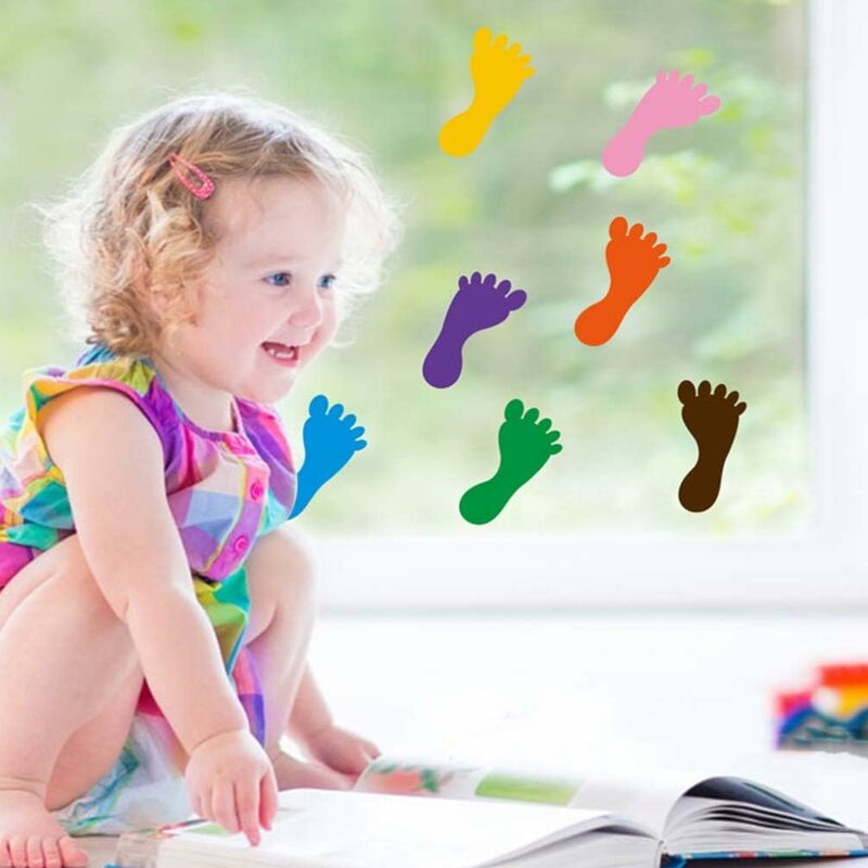 9 Pairs Footprint Stickers For Floor, Wall, Stairs To Guide Directions - Image 4
