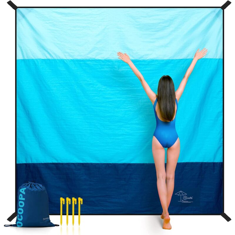 Beach Blanket 210 X 200Cm Large Waterproof Sandproof Picnic Blanket For Travel Camping Holidays Etc. - Image 1