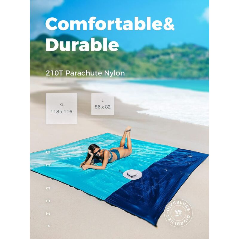 Beach Blanket 210 X 200Cm Large Waterproof Sandproof Picnic Blanket For Travel Camping Holidays Etc. - Image 2