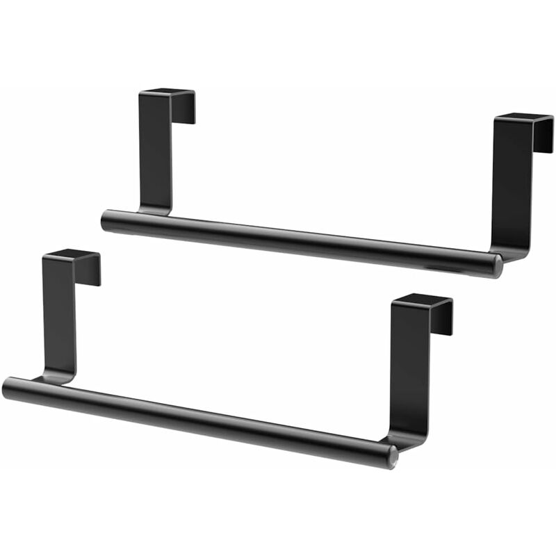 Kitchen Towel Bar, 2 pcs Set Kitchen Towel Holders, Matte Black - Image 1