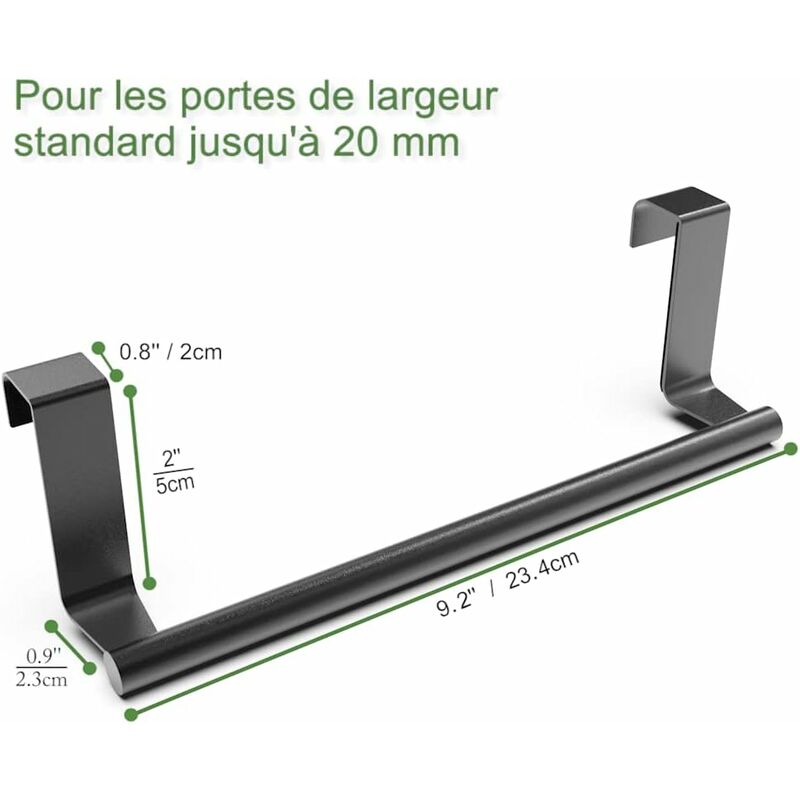 Kitchen Towel Bar, 2 pcs Set Kitchen Towel Holders, Matte Black - Image 2
