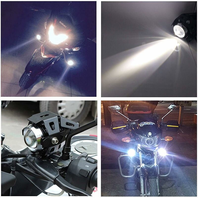 2 pcs 125W Motorcycle Headlight Extra LED Fog Light Motorbike Spotlight 1200Lm U5 Waterproof Motorcycle Scooter 4 - Image 3