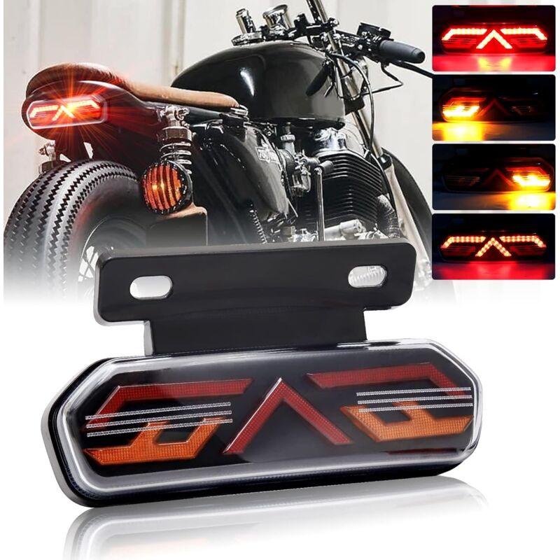Multifunctional Motorcycle Tail Light 12V Universal Waterproof LED Brake Light Driving Lights Turn Signals For - Image 1