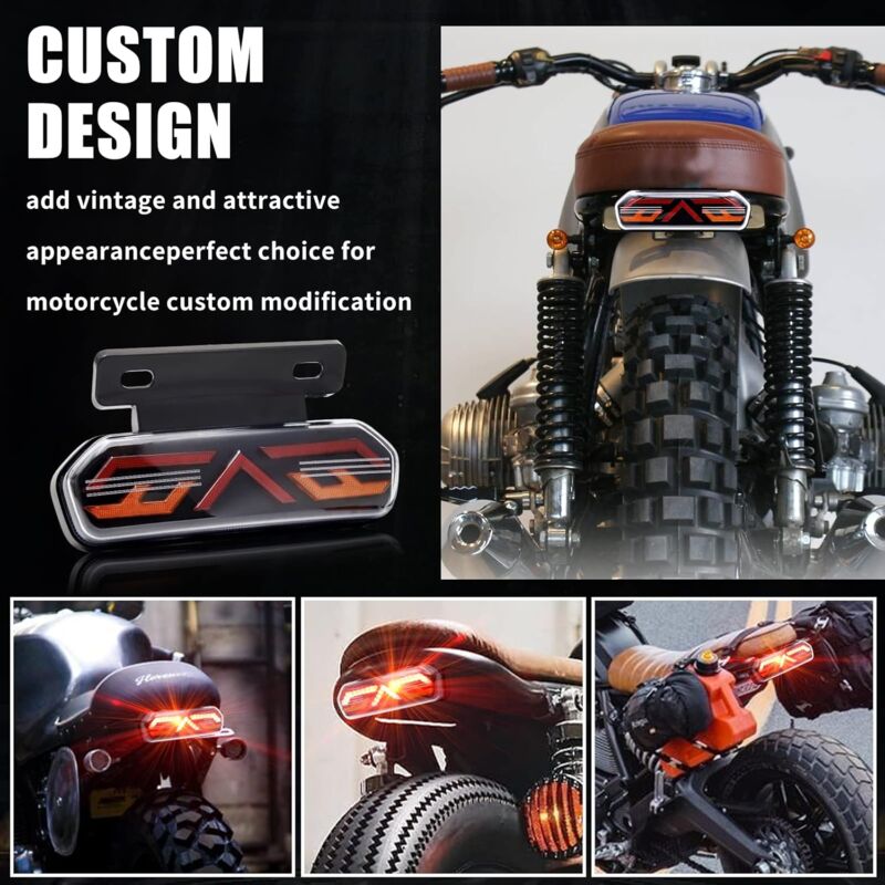Multifunctional Motorcycle Tail Light 12V Universal Waterproof LED Brake Light Driving Lights Turn Signals For - Image 3
