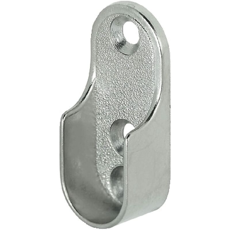 Oval Furniture Rail Hanger 2 Pieces - Wardrobe Tube Bracket For Oval Bar Nickel Plated Steel ROd Hanger Fixing Metal - Image 2