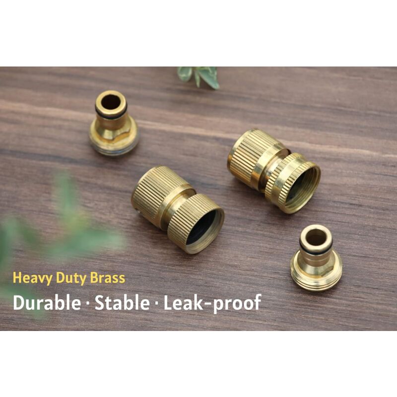 Garden Hose Quick Connect - Quick Connect Garden Hose Connectors, Solid Brass Water Hose Quick Connect, 3/4