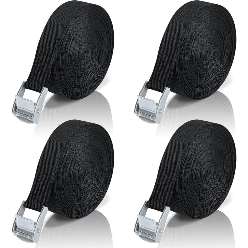 10M Tie Down Strap, 4 pcs Ratchet Strap With Zinc Alloy Buckle For Motorcycle/Car/Bike Carrier/Luggage/Moving Securing - Image 1