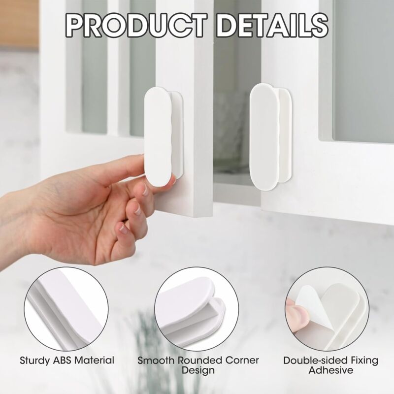 Balcony Door Knob, 4 pcs Set Door Handles, Cabinets, Furniture Glass, Plastic Look - Image 3