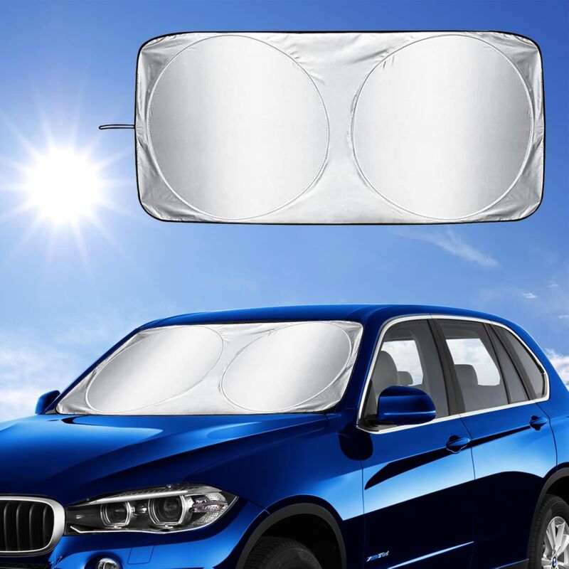 Car Windshield Sun Shade,Foldable Front Windshield Visor Sunshade Cover,Anti Uv Reflective Protector,Sunshade Block - Image 1