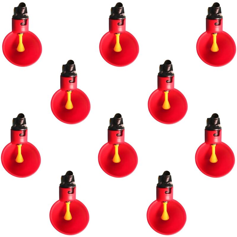 10 pcs Poultry Drinking Water Cups Automatic Plastic Chicken Cage Water Bowls Quail Piegon Waterers For Livestock - Image 1