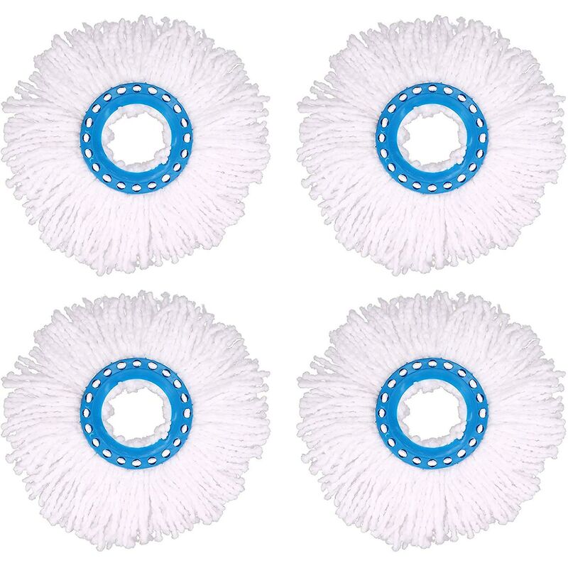 4 pcs Microfiber Mop Heads, ROund Replacement Mop Heads 360 ROtation Mop Heads For Floor Cleaning (Diameter 16Cm) - Image 1