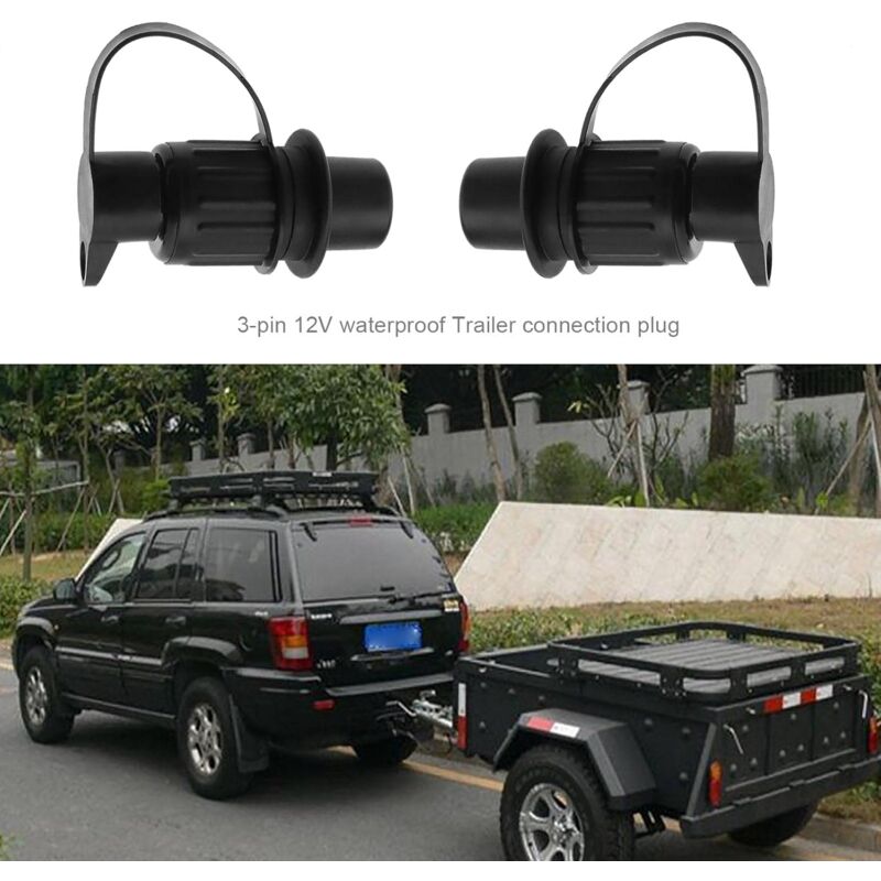 2 pcs 3 Pin 12V Power Sockets For Trailer Tractor Machinery Vehicle Rv Caravan Truck Motorhome Boat With Waterproof - Image 3