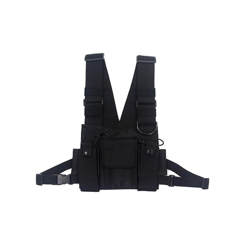 Crossbody Bags Chest Bag Hip Hop Streetwear Men Functional Waist Bags Adjustable Pockets Vest - Image 1