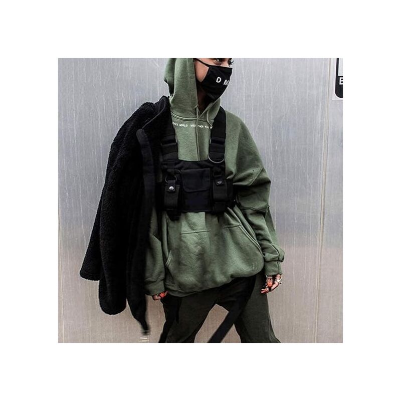 Crossbody Bags Chest Bag Hip Hop Streetwear Men Functional Waist Bags Adjustable Pockets Vest - Image 3