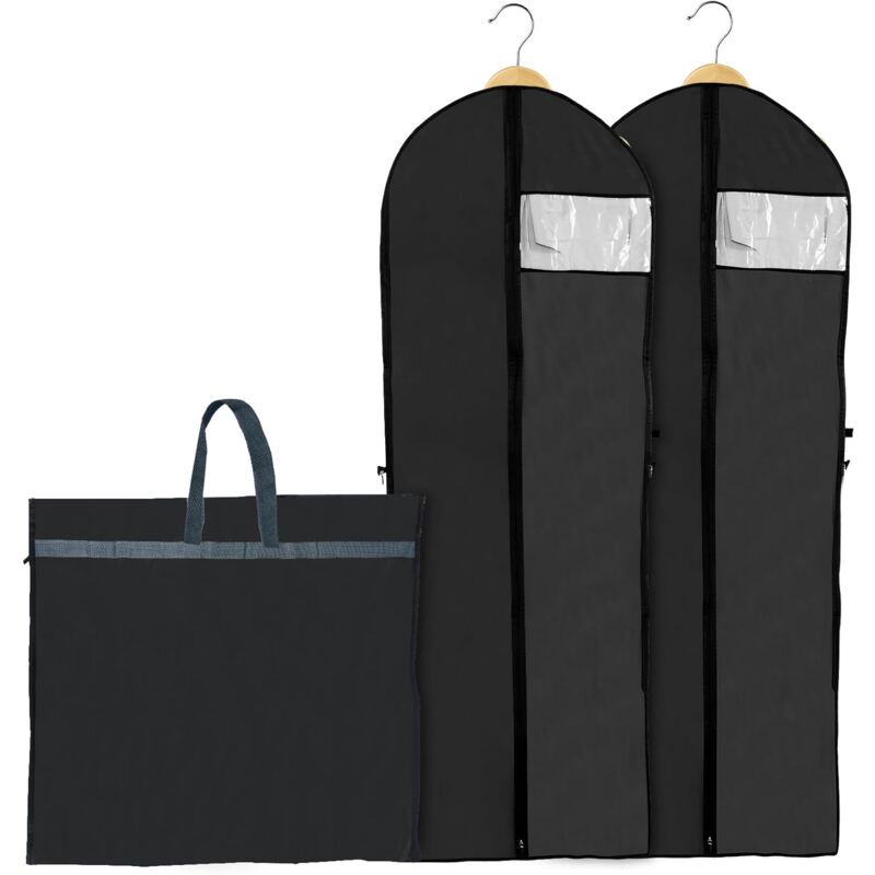 2 pcs Foldable Garment Covers 180X60Cm, Breathable Dustproof Protective Cover For Long Wedding Evening Dress Suits - Image 1