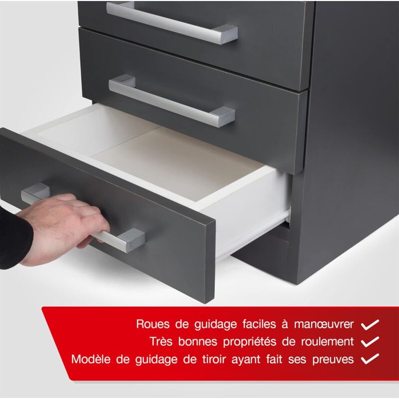 14 Inch Drawer Slides - 2 Pack (1 Pair) White Full Extension Drawer Slide Rails - Easy Assembly Drawer Slide Kit - Image 2
