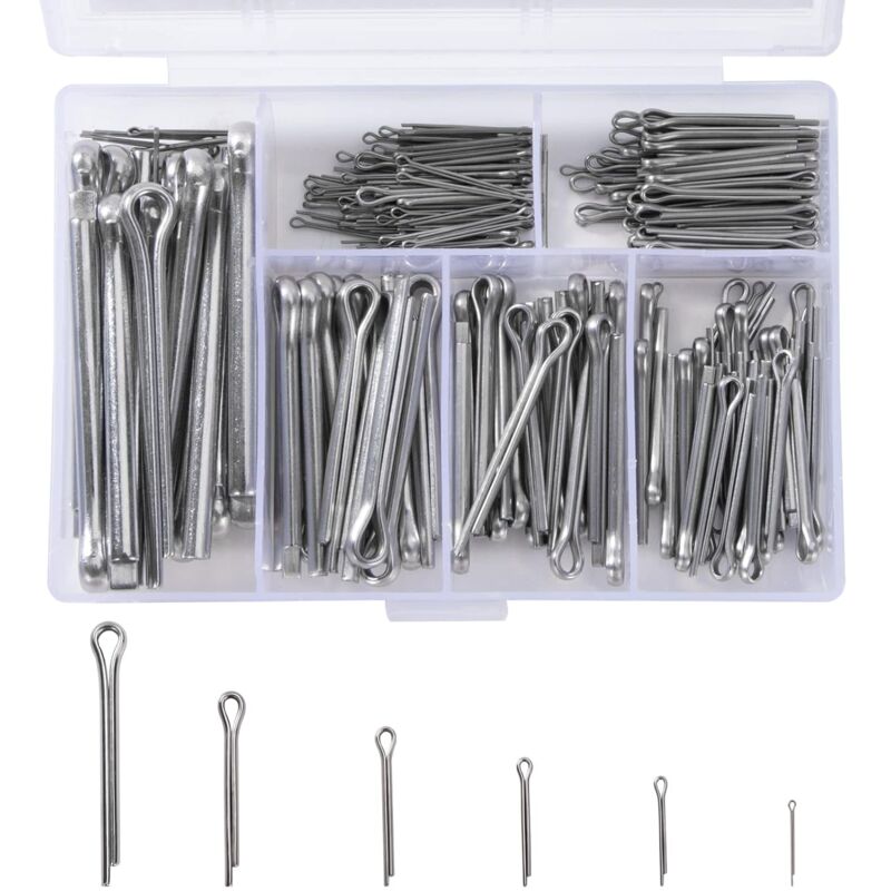 230 pcs Stainless Steel Cotter Pins M1 M2.5 M3 M4 M5 Retaining Pin Assortment Kit With Storage Box - Image 1