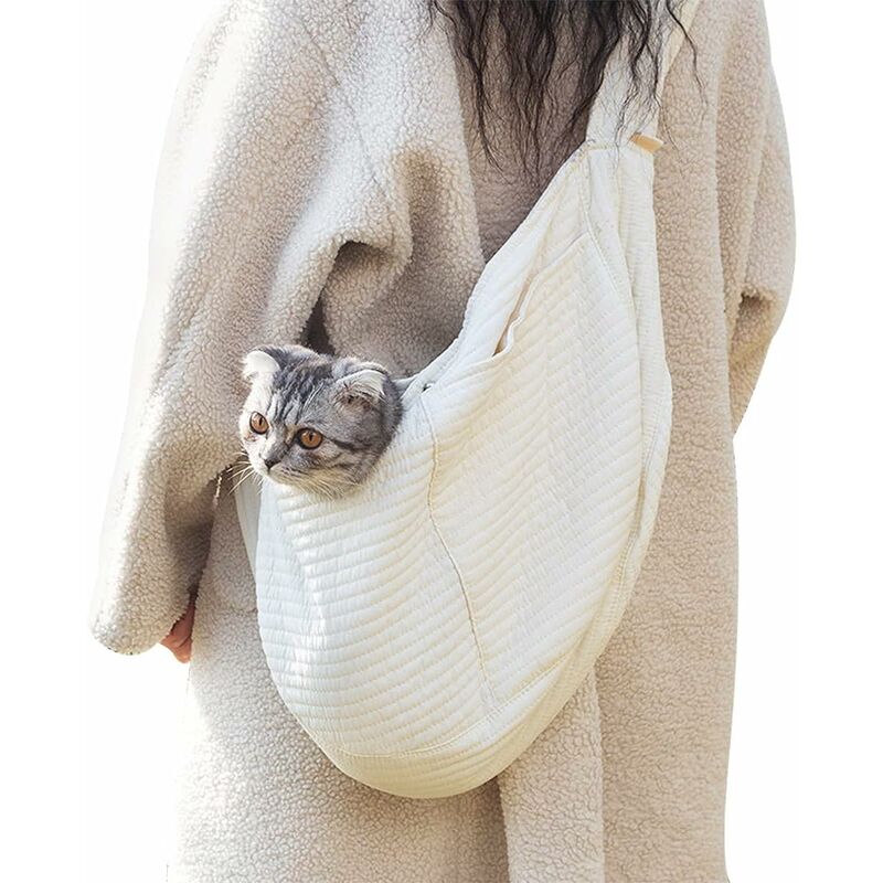 Dog And Cat Carrier Bag, Portable Hands-Free Pet Carrier With Wide And Breathable Shoulder Strap, Suitable For Small - Image 1