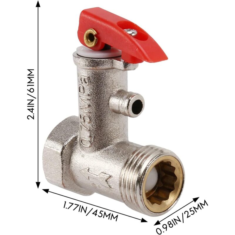 1/2 Pt Sleeve Electric Water Boiler Safety Valve 0.75Mpa Temperature And Pressure Relief Valve For Water Heater System - Image 2
