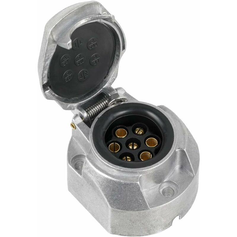 7 Pin Aluminum Alloy 7 Pin Electrical Trailer Socket Car Light Connectors For Boats, Caravans, Motorhomes Or Other - Image 1