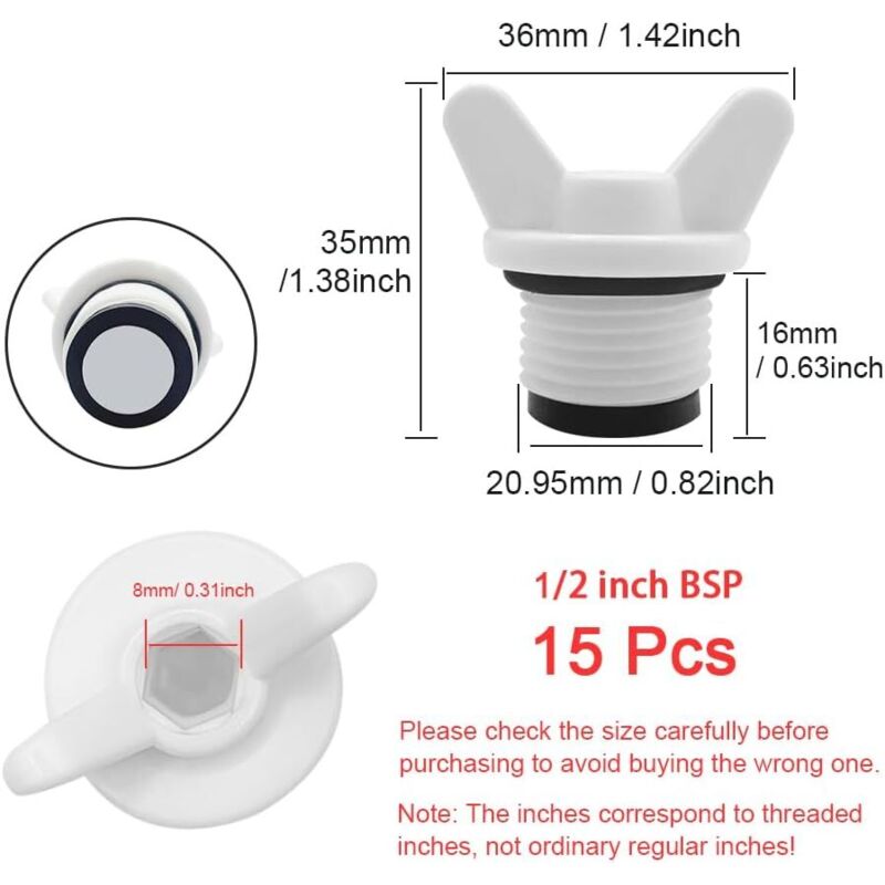 Plumbing Plug-15 pcs 1/2
