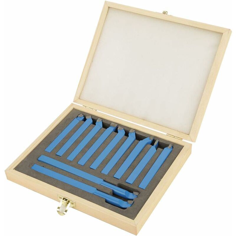 11 pcs Lathe Tool Set Metal Tip Lathe Tools Set Turning Tool Set Turning Tool Grooving Tool 8 X 8Mm - Image 1
