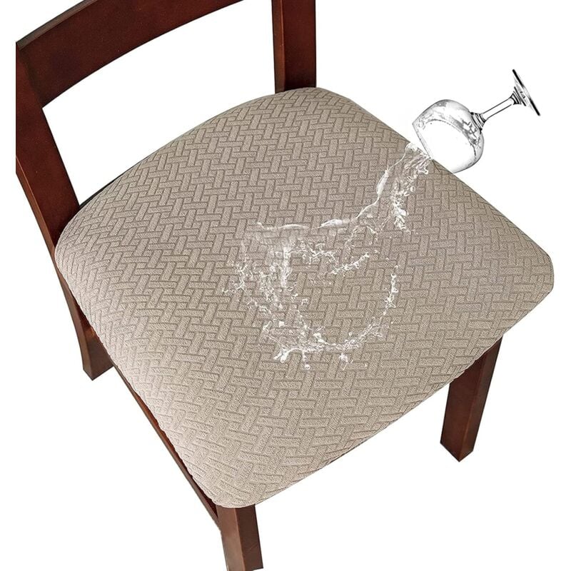 Chair Cover 2/4 Pieces Chair Cushion Cover Waterproof Chair Seat Cover Removable Washable Jacquard Elastic Chair Seat - Image 1